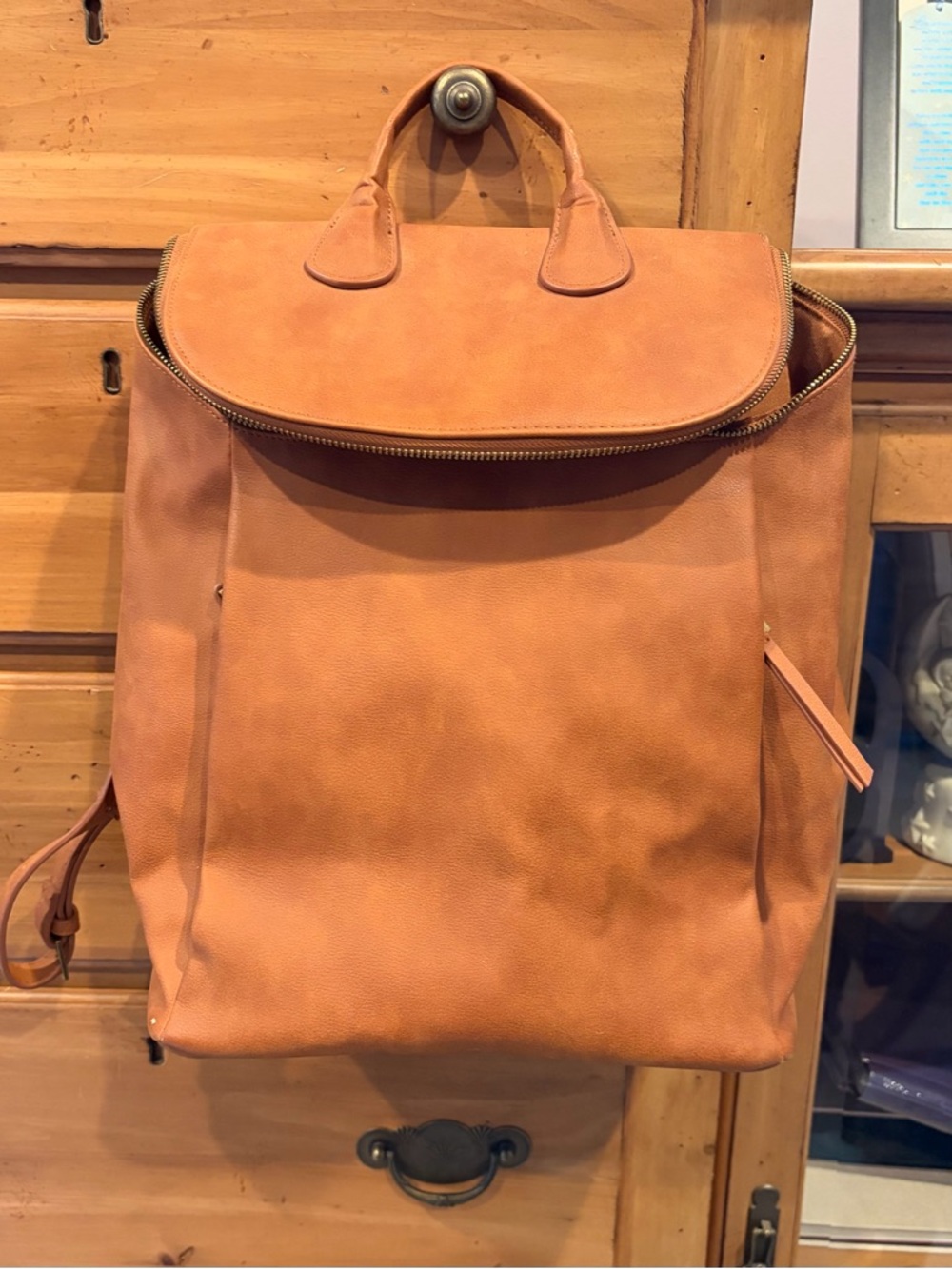 Universal Thread Tan Leather-Style Backpack